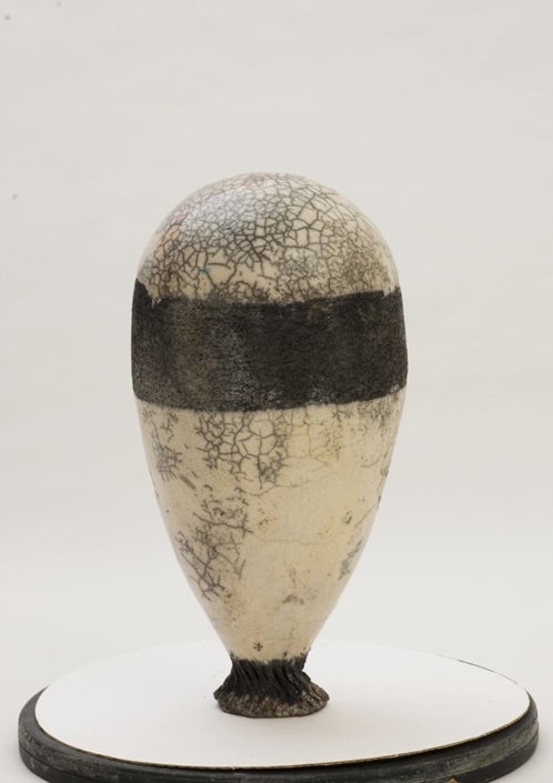 Giuseppe Canali Bottiglia Vescica Ceramica Raku Particolare della cracle del fondo